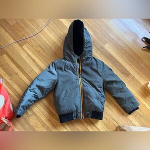 Michael Kors olive army green puffer hoodie 4 orange warm down alternative S kid